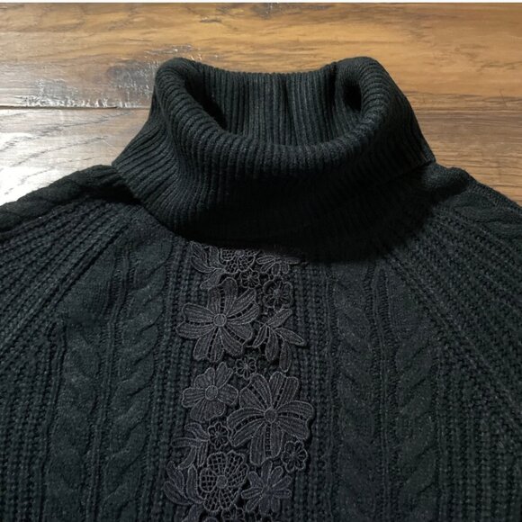 RW&CO turtleneck sweater balloon sleeves black size XS - Picture 3 of 9